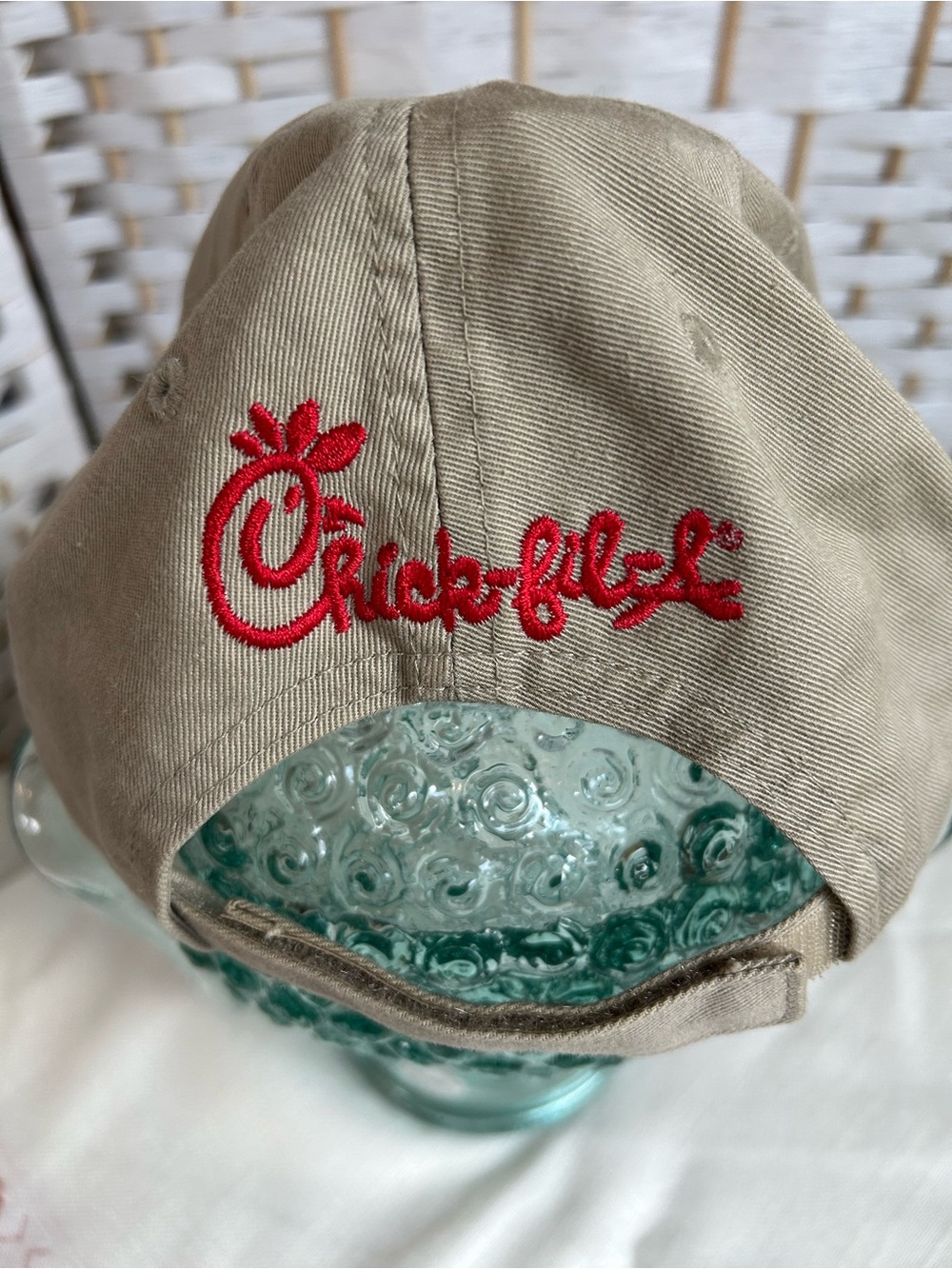 Vintage ESPN Chick-Fil-A Mascot Movers Hat Cap Khaki Beige College Football Y2K